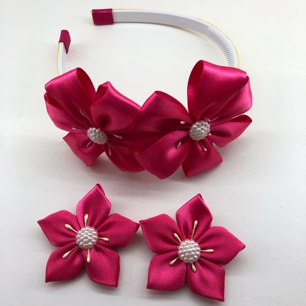 Headband and hair bows) set of three